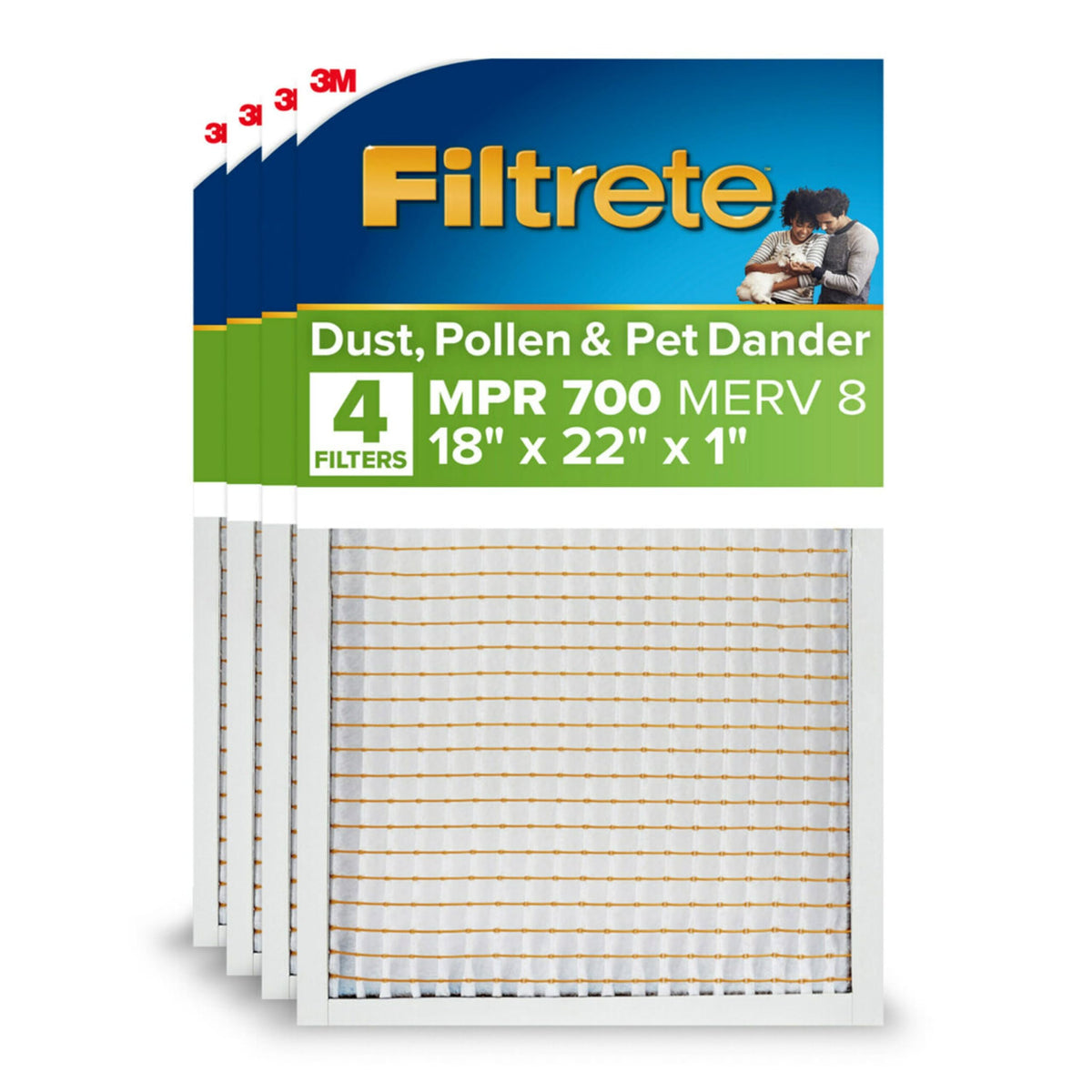 Filtrete 16x25x1 Air Filter, MERV 8, MPR 700, 4 HVAC Filters
