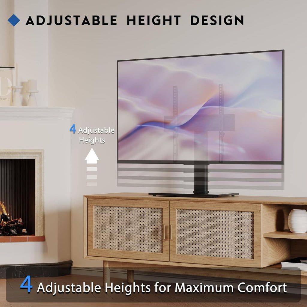 BONTEC Universal TV Stand for 24-60 Inch TVs, Height Adjustable, 45 kg