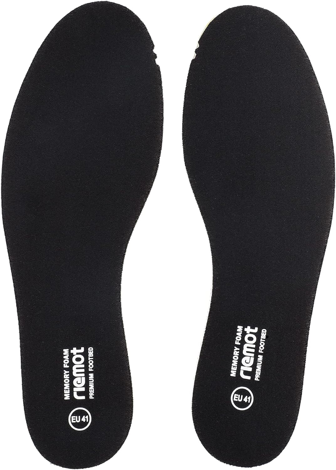 riemot Memory Foam Insoles for Men and Women - Replacement Shoe Inserts Comfort Cushioning for Sports Shoes, Trainers, Sneakers, Work Boots and Walking Shoes, Black with Yellow Base, UK8 / EU42
