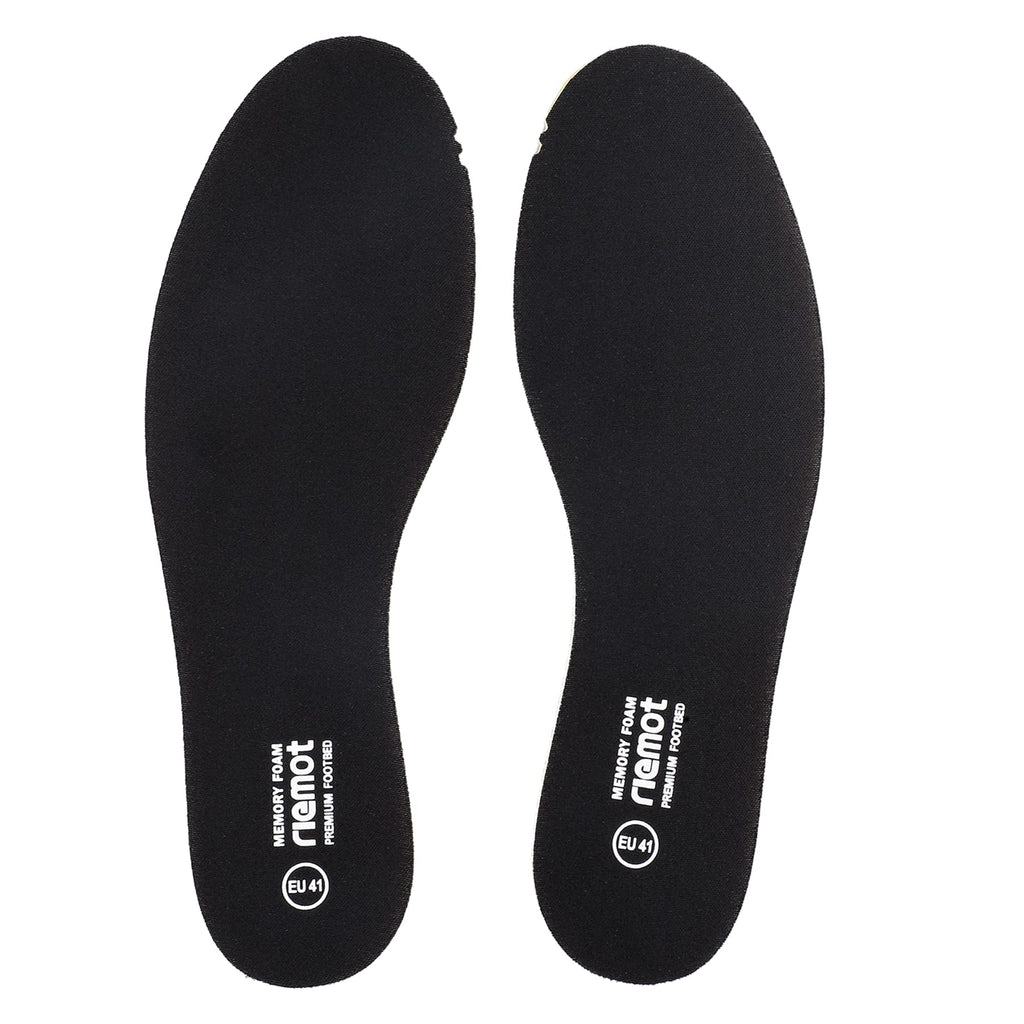 riemot Memory Foam Insoles for Men and Women - Replacement Shoe Inserts Comfort Cushioning for Sports Shoes, Trainers, Sneakers, Work Boots and Walking Shoes, Black with Yellow Base, UK8 / EU42