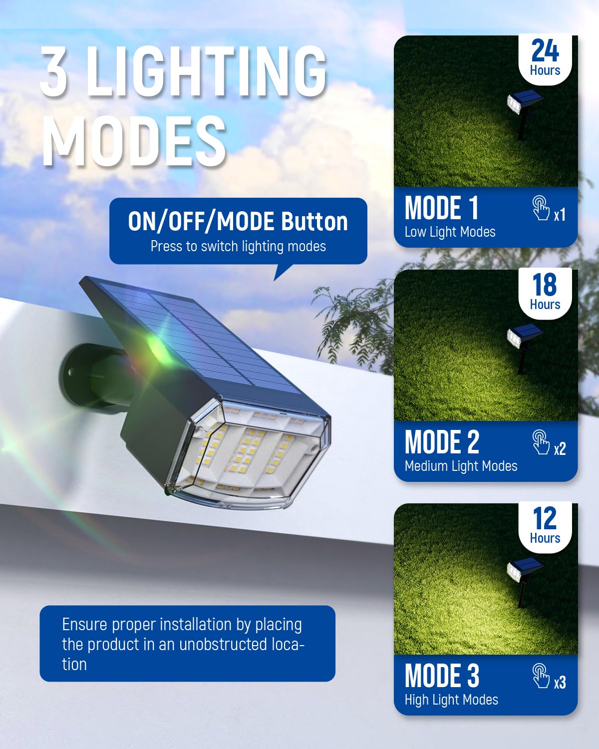 AUDERWIN Solar Spot Lights Outdoor Waterproof, 6 Packs, Neutral White