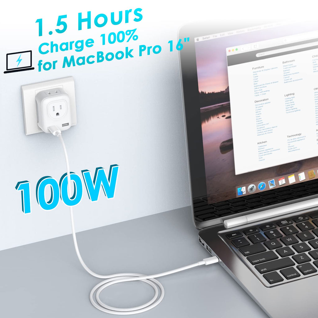 USB C Charger Cable,6FT/1.8M USBC to USBC Cable 100W 5A Type C Charger