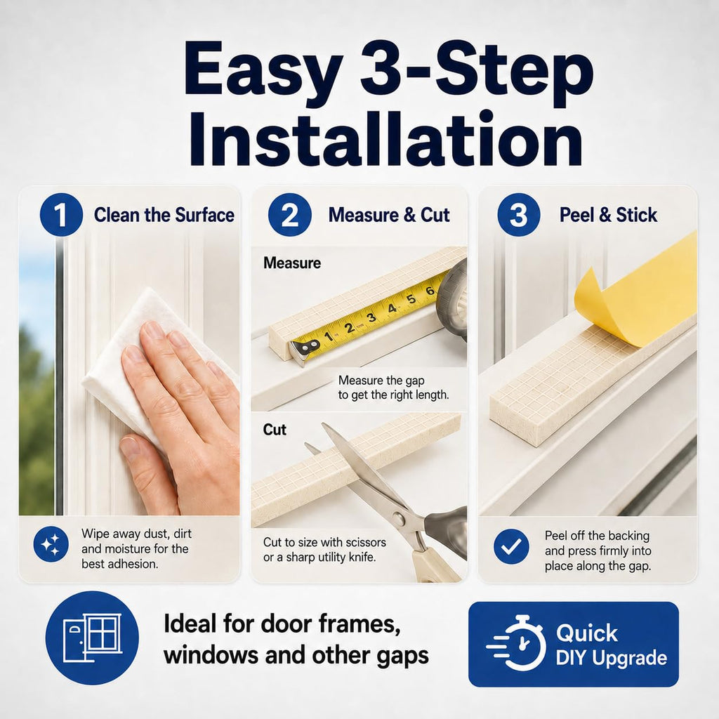 EVA Weather Stripping Foam Insulation Tape with Adhesive Foam Door Seal Weather Strip for Door Frame/Window/Gaps/Insulation/Buffer