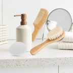 Baby Hair Brush with Wooden Handle and Super Soft Goat Bristles for Newborns, Infant, Toddlers, Kids