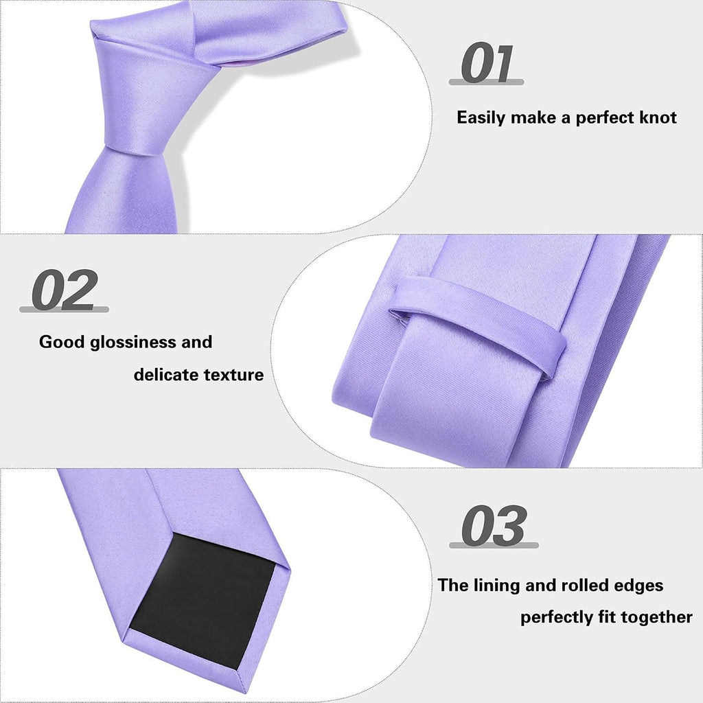 yenlk Men's Classic Necktie, Formal Tie for Weddings, Business and Prom