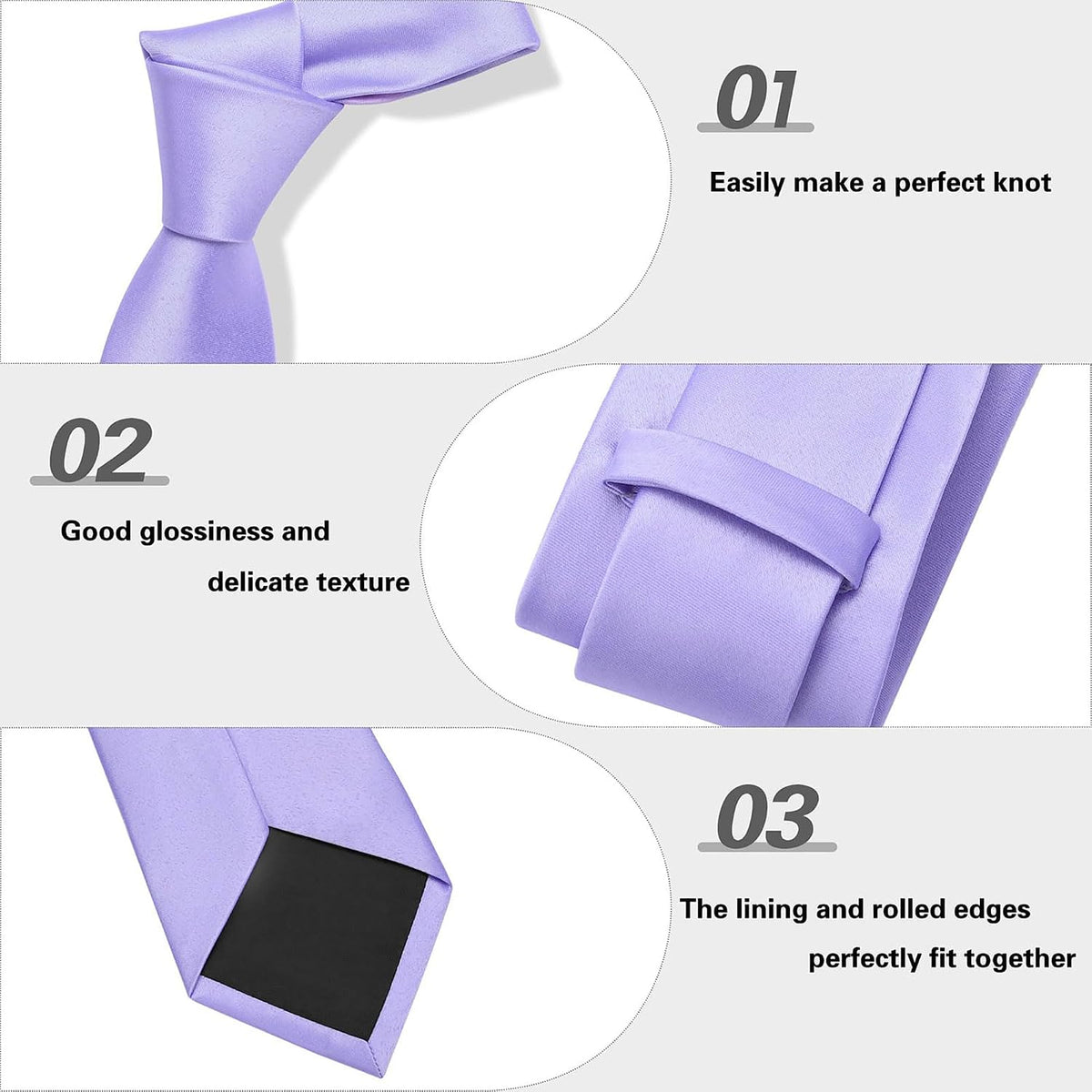 yenlk Men's Classic Necktie, Formal Tie for Weddings, Business and Prom