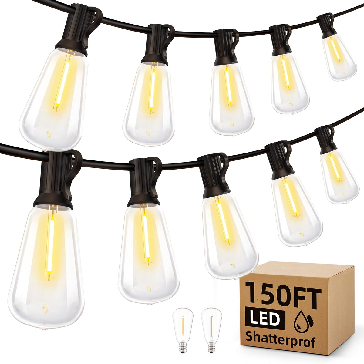 Outdoor Lights String Patio Outside - 100ft 30M LED Waterproof Light ST38