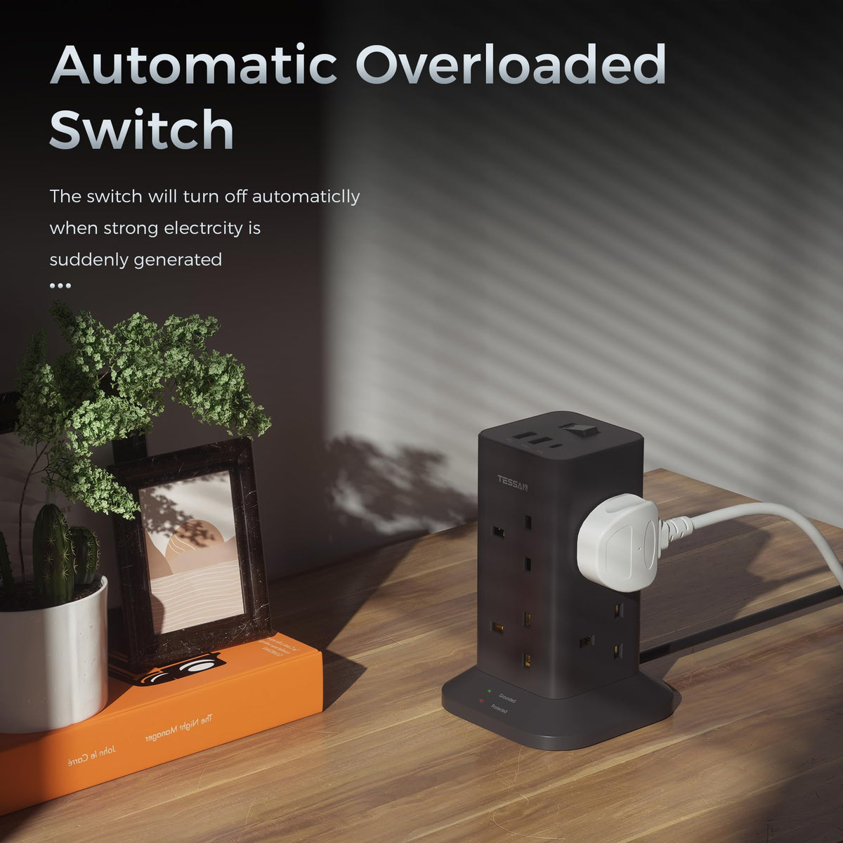 TESSAN Tower Extension Lead 5M with USB C Slots