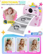 Kids Camera Instant Print,1080P Kids Digital Camera,Girls Gifts Toys Age 3+