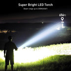 Blukar LED Torch Rechargeable, 2000L Super Bright Flashlight with 5 Modes