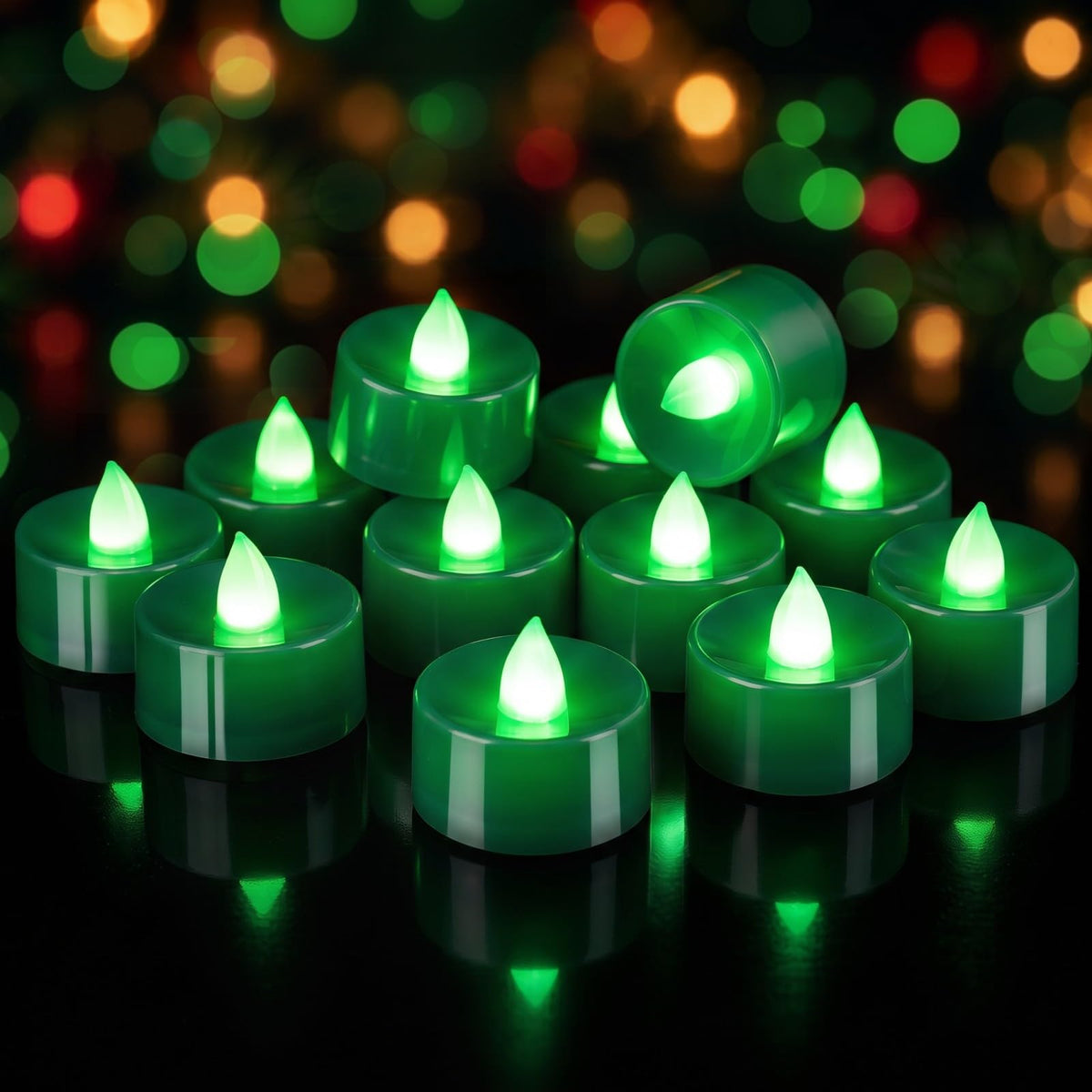 Homemory 50-Pack Black Flameless Battery Tealight Candles, 200+ Hours