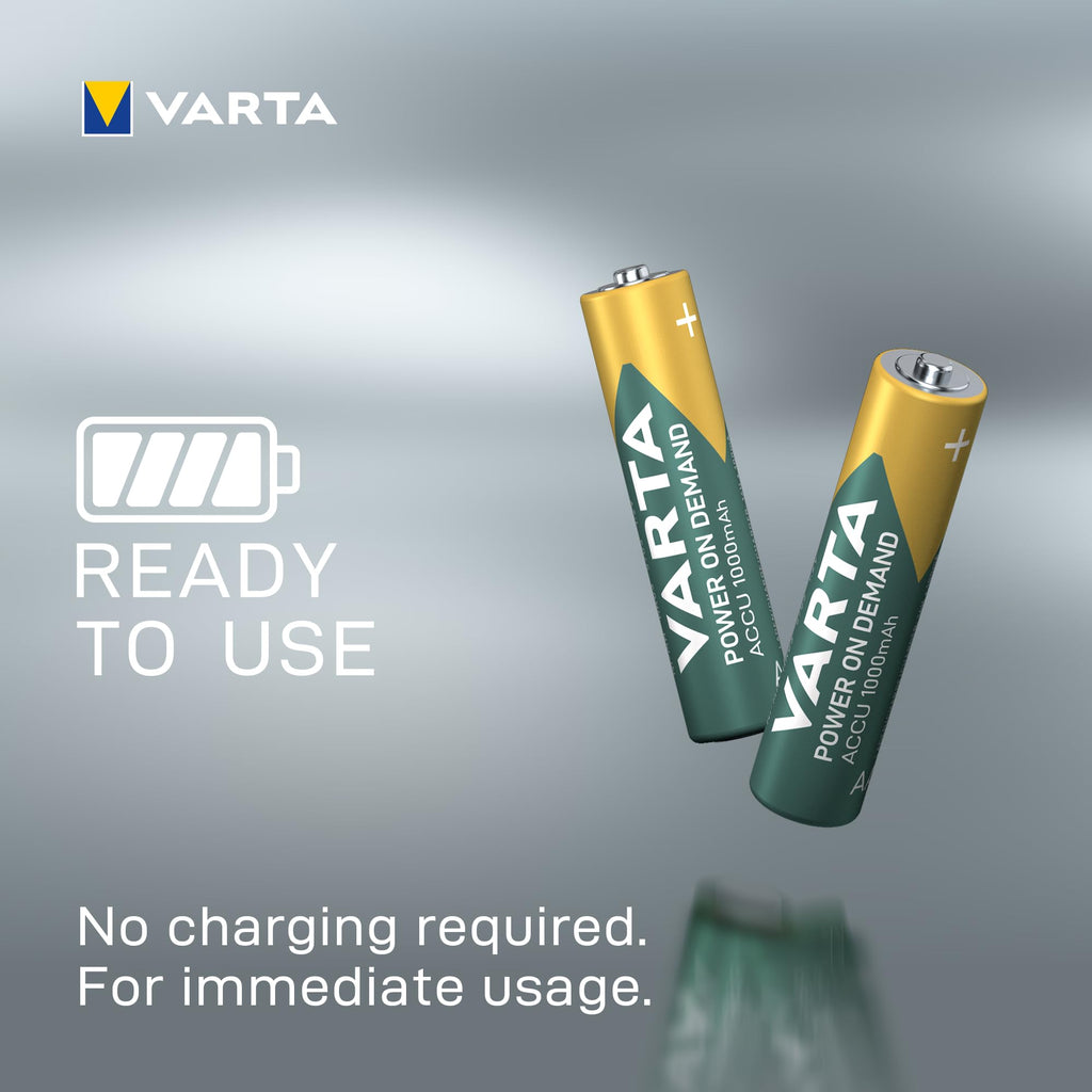 VARTA Batteries AAA, rechargeable, Pack of 16, Power on Demand, 1000 mAh