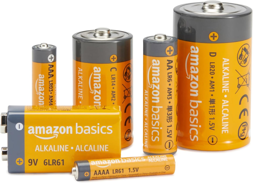 Amazon Basics 12-Pack C Batteries Alkaline 1.5V, 5-Year Shelf Life
