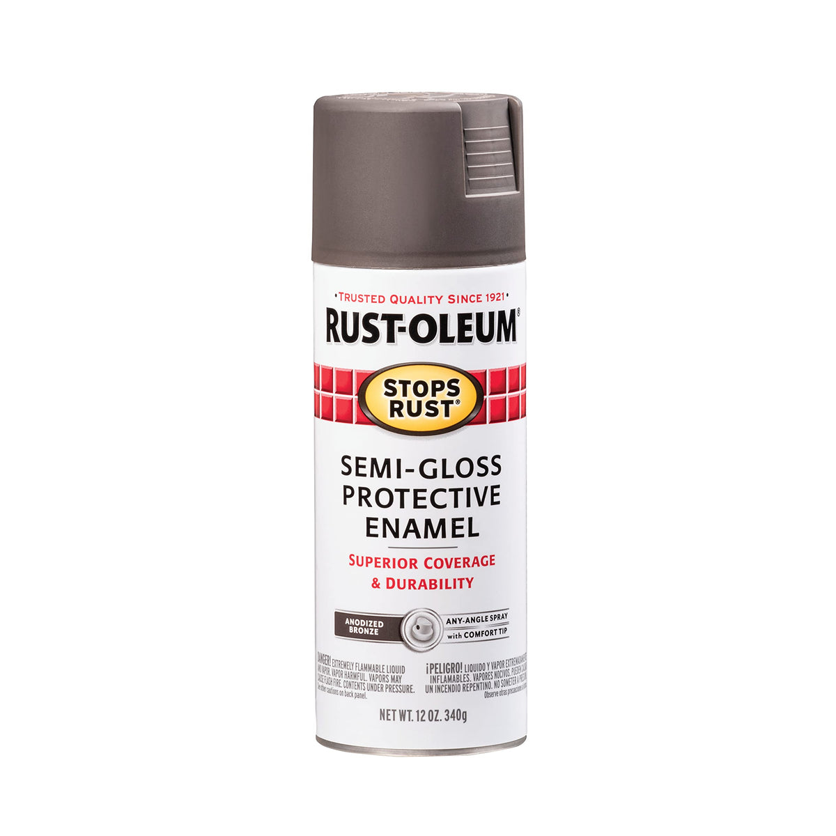 Rust-Oleum 7776830 Stops Rust Spray Paint, 12 oz, Flat Black