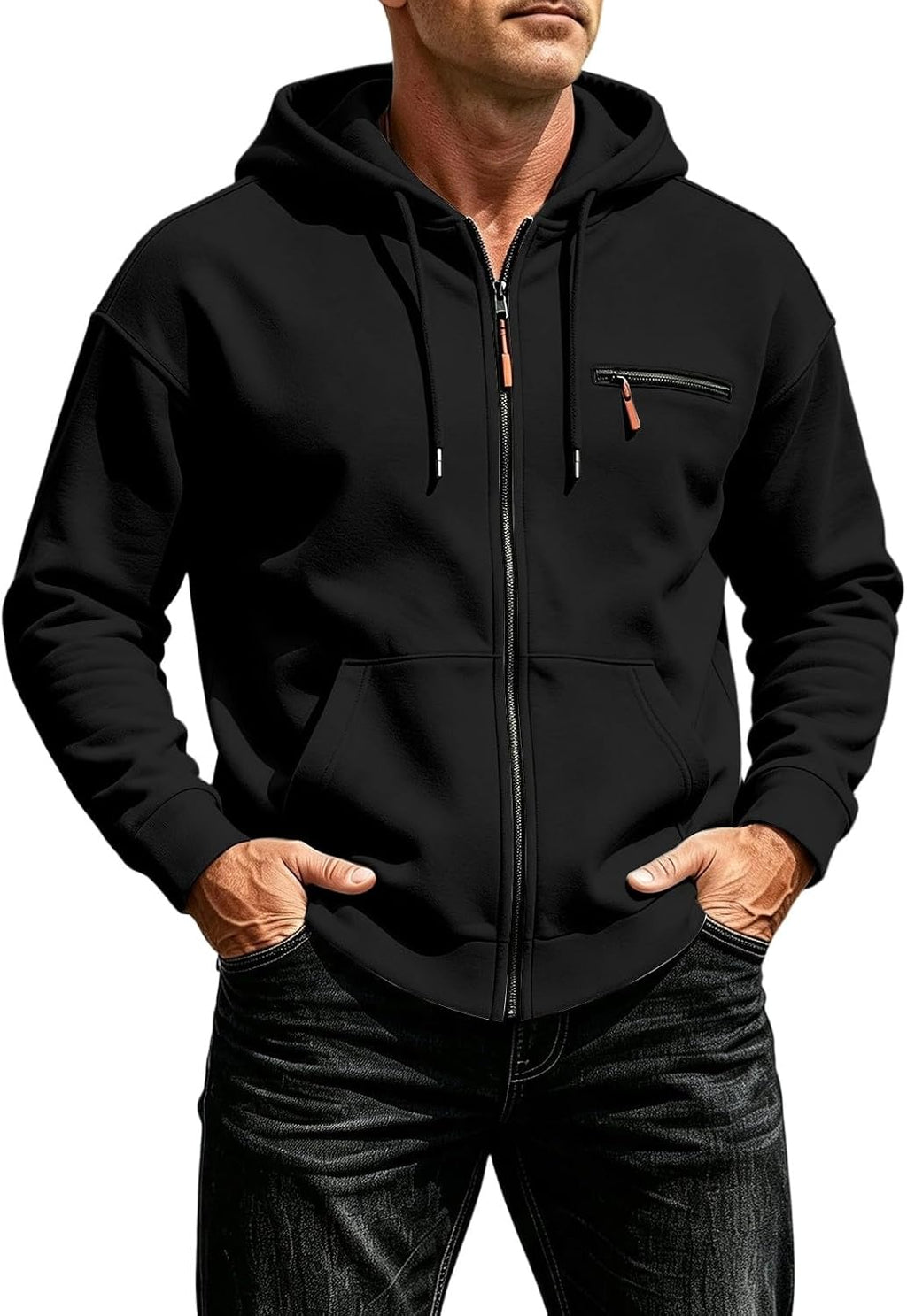 Hoodies for Men Uk Oversized Pullover Hoodie Casual Sweatshirts Slim Fit Jacket with Drawstring Hood and Pocket Streetwear Hoody Top Winter Jumper
