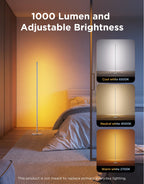 Govee RGBIC Floor Lamp Basic, 1000lm LED Corner Lamp, Black