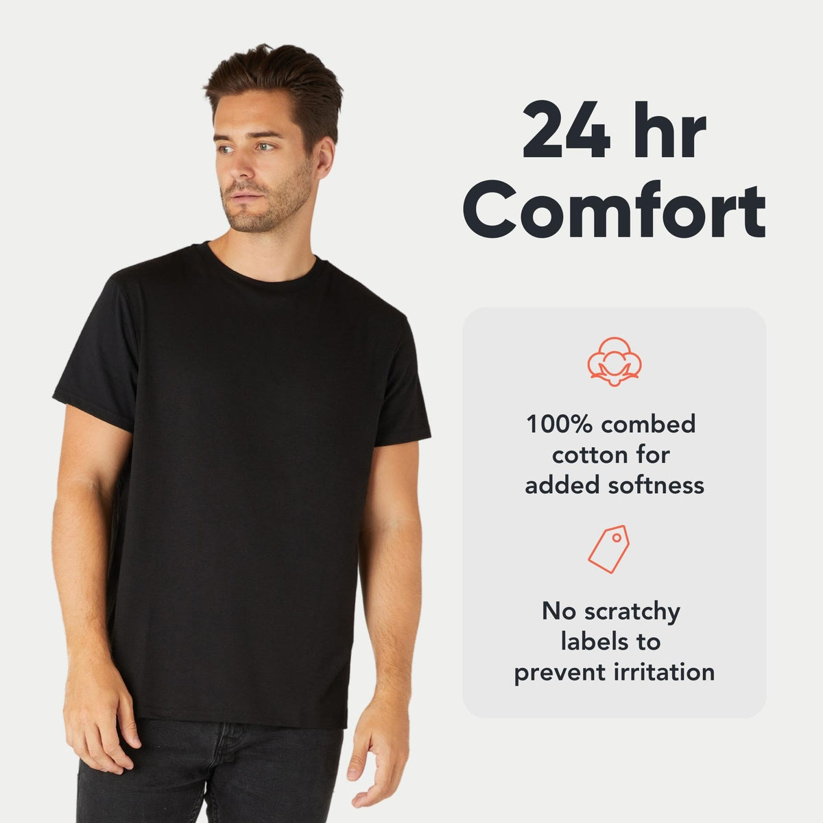 FM London 3/5 Pack Mens T Shirt, Premium Weight, 100% Cotton & Super Soft