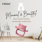 Infatot® Teething Toys for Baby Gifts – Chipmunk Silicone Mitten Teether, Soothing Glove for Infants, Baby Toys 0-6 Months, Soft Chewable Teether Toy to Prevent Finger Sucking, CM Blue.