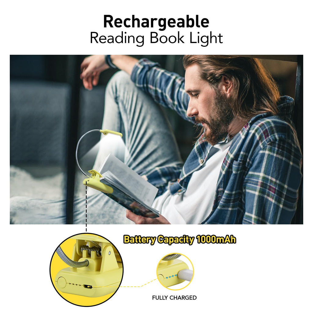 VAVOFO Rechargeable Reading Light, Clip on Book Light for Reading in Bed
