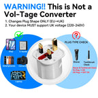 VGUARD European to UK Plug Adaptor, BS8546 Certified EU to UK Adapter