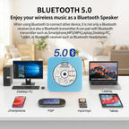 Portable CD Player with Bluetooth, Gueray Desktop CD Players for Home, Bulit-in Double HiFi Speakers, AUX&Headphone Jack, FM Radio Boombox with Remote Control, USB Port,LCD Display (Blue)