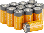 Amazon Basics 12-Pack C Batteries Alkaline 1.5V, 5-Year Shelf Life