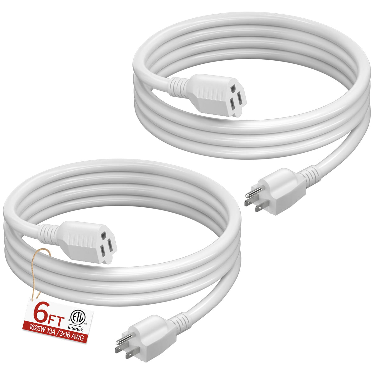 Skrizcable 16/3 15 FT Outdoor Extension Cord Waterproof, Black Power Cord