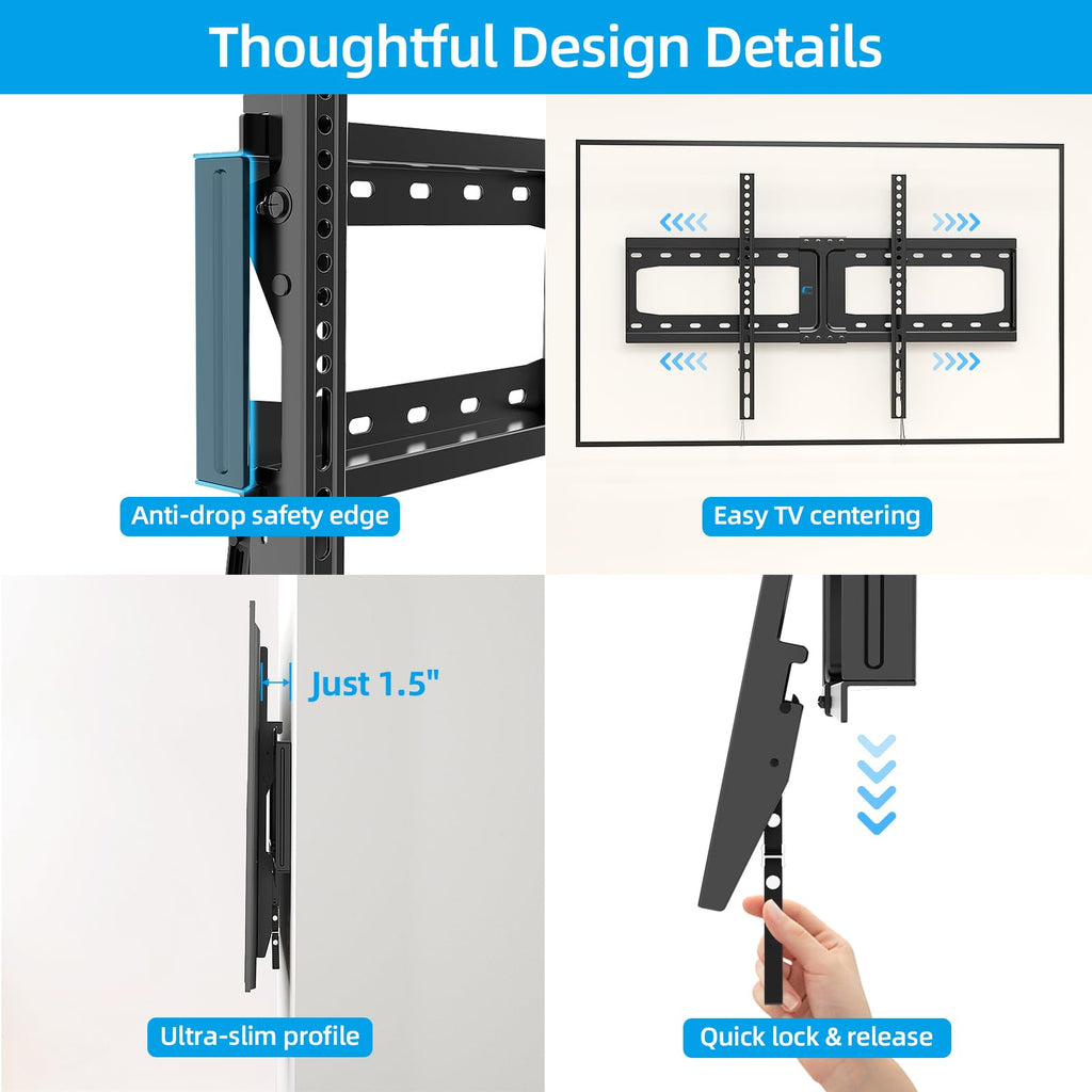 HOME VISION Heavy Duty Fixed TV Wall Bracket for 32-86 Inch Flat Screens