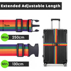 WISYOK Luggage Straps Extended, 4 Pack, 130-250cm Adjustable, Pink SkyBlue