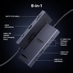 UGREEN USB C Hub, 9 in 1 Ethernet Adapter 4K@60Hz HDMI Docking Station