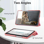 CoBak Case for Samsung Galaxy Tab A11+ Plus 11 Inch 2025/A9+ Plus 2023 - PU Leather Smart Cover with Auto Sleep/Wake for Tab A11+, Translucent Hard Shell, Multi-Viewing Angles, Orange