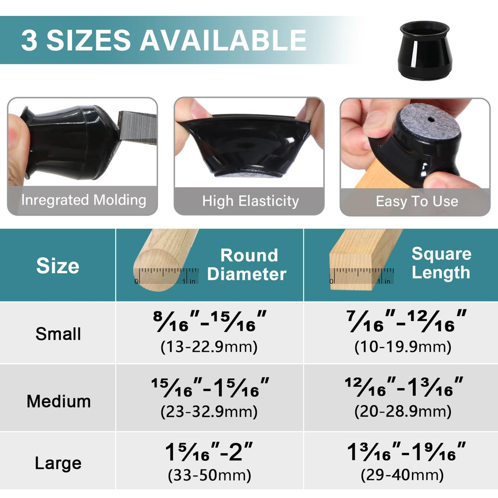 Ansible 24 Pcs Chair Leg Floor Protectors Round
