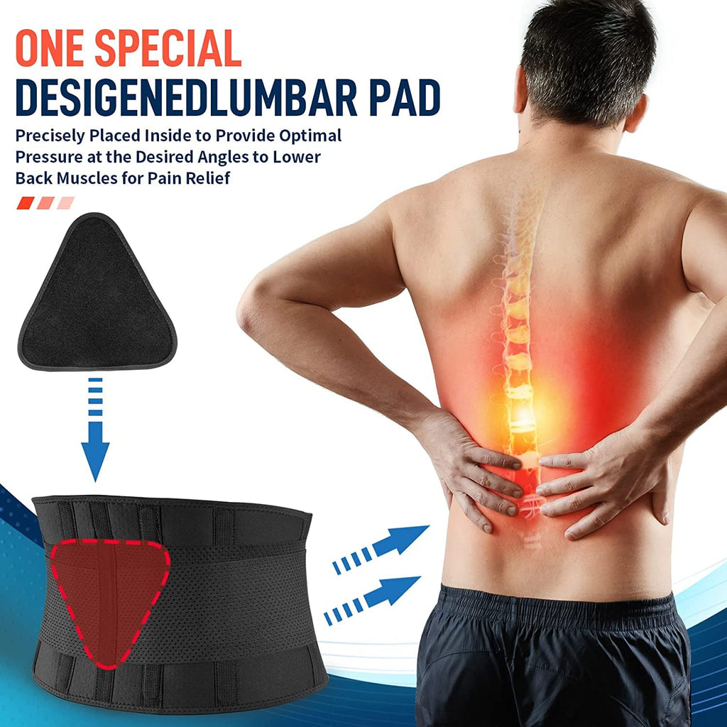 FEATOL Back Brace for Men & Women, Lower Back, Sciatica Pain Relief