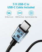 Anker 100W USB C Fast Charger, Compact and Foldable Plug with 1.5m Cable