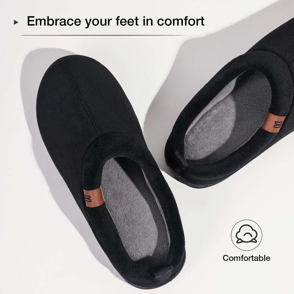 MERRIMAC Men's Slip-on Slippers Memory Foam Non-slip Indoor House Shoes