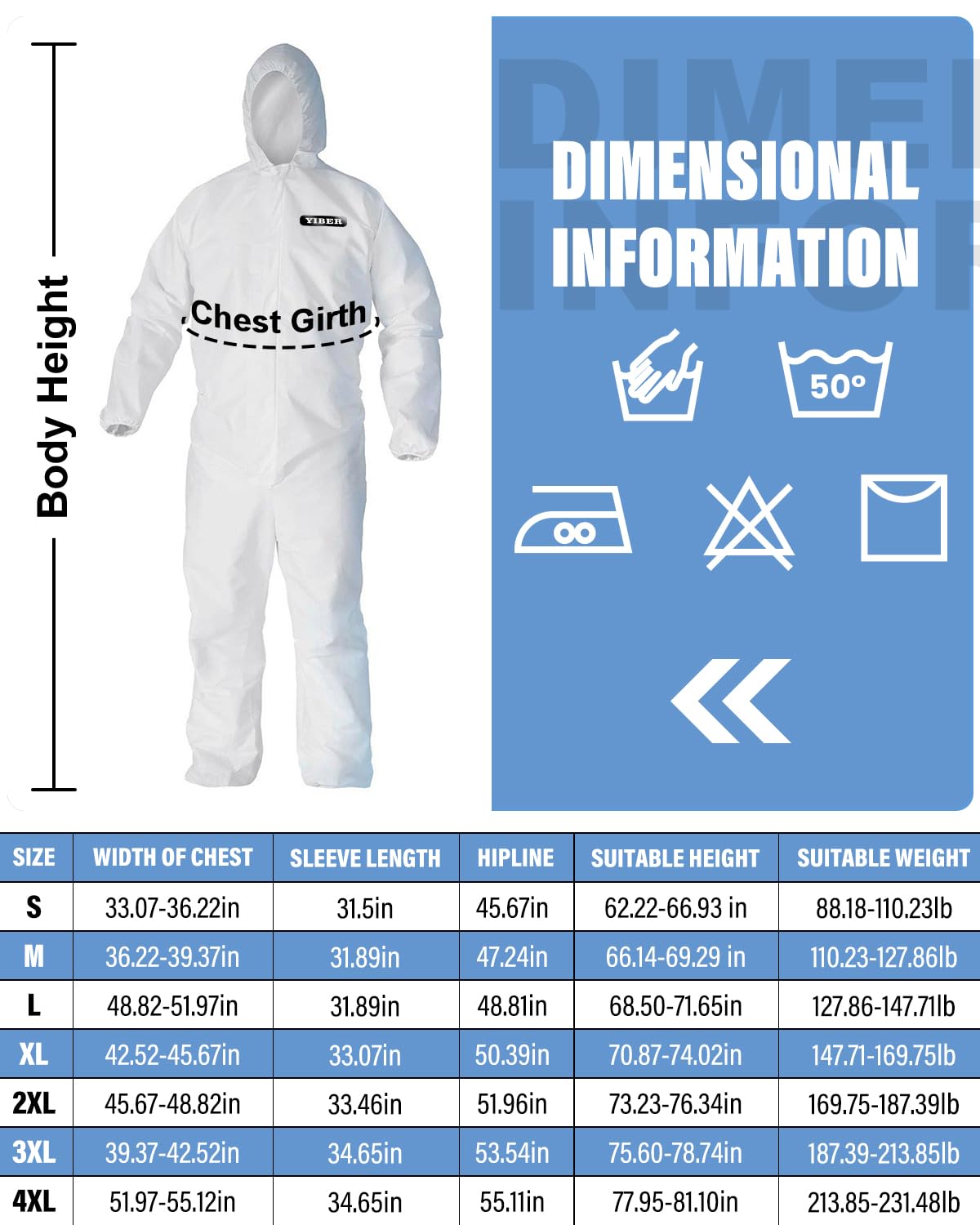 Hazmat Suits & Disposable overalls| Multiple Specifications Options & Full Body Protective | Suit for painting & Cleaning