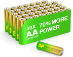 GP AA Batteries 40 Pack 1.5V Alkaline Double A 10 Yr Long Shelf Life