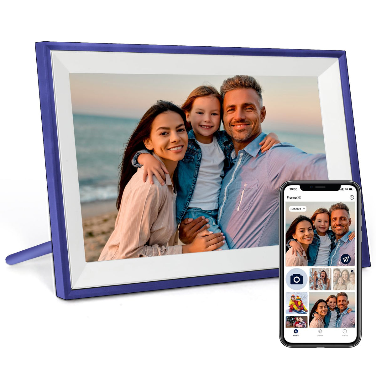 Digital Picture Frame 10.1 Inch Large Digital Photo Frame with 1280 * 800 IPS Full HD Touchscreen, Humblestead 32GB WiFi Smart Frame Share Photos and Videos via AiMOR App, Black