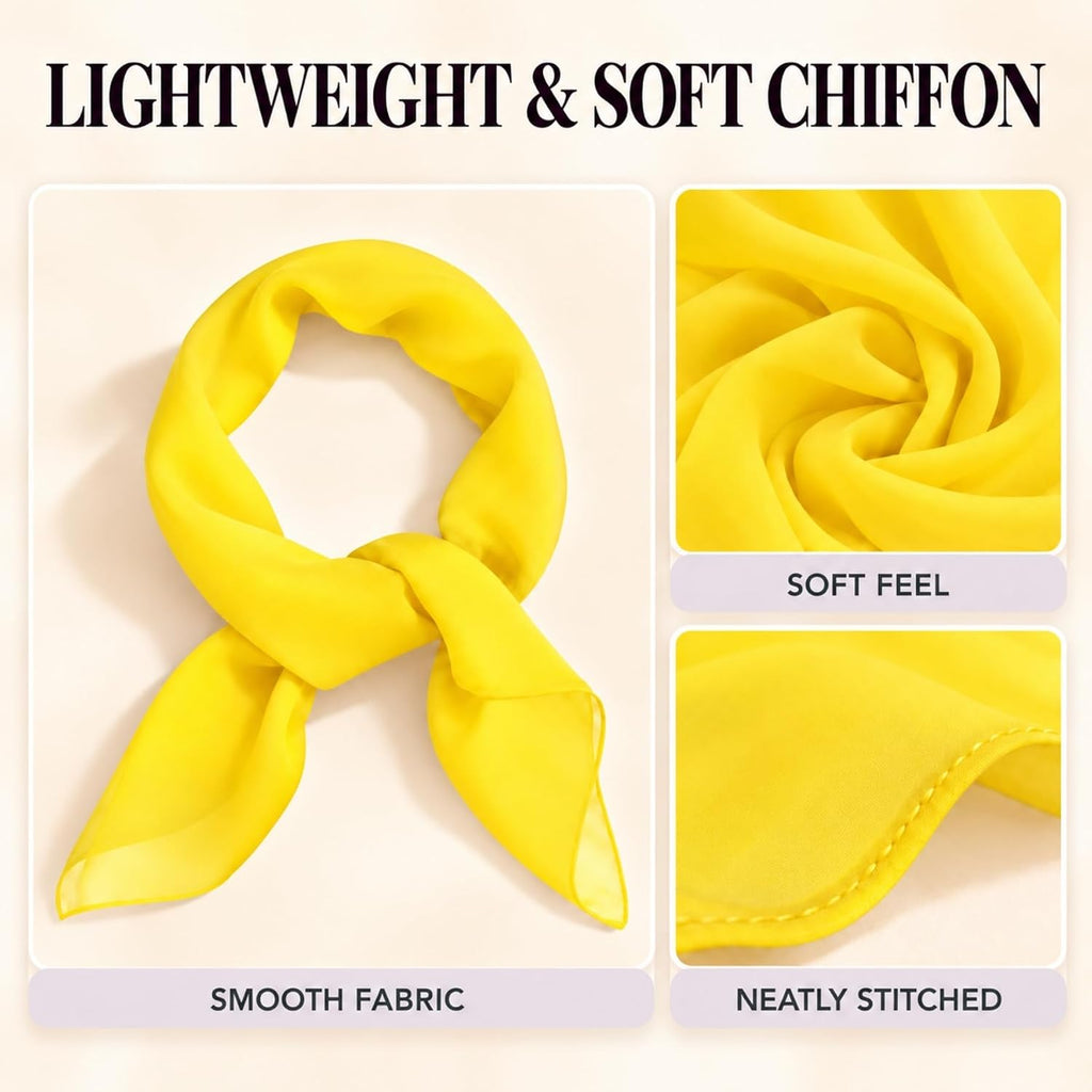 WESTEND CHOICE Square Chiffon Scarves Women's Neck Scarf 50s Retro Bandana