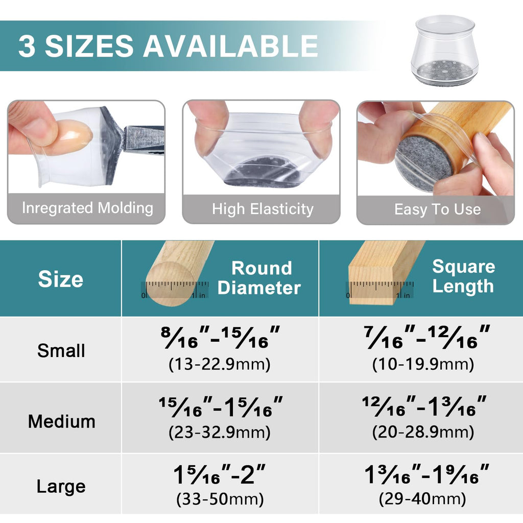 Ansible 24 Pcs Chair Leg Floor Protectors Round