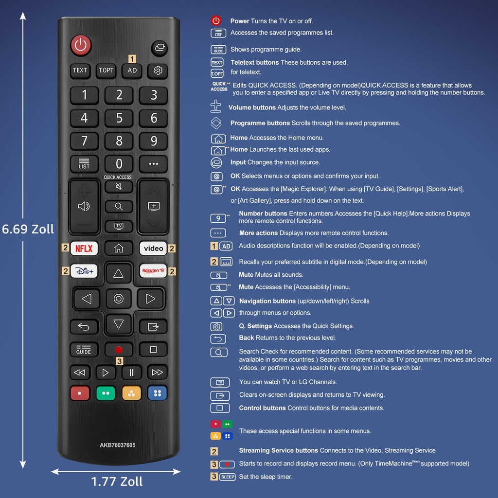Universal Remote Control Replacement for All LG Smart TV