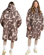 OHS Adults Drying Robe, Water-Resistant Changing Robe Gifts for Women Comfy Sherpa Privacy Robes for Women Men, Stay Dry Jacket Swimming Camping Drying Robes - S/M, L/XL
