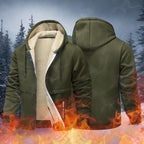 Teddy Fleece Men Hoodie Fleecing Lined Fuzzy Jacket with Pockets Full Zip Hooded Adjustable Sweatshirts Warm Parka Jackets Sherpa Ski Jackets Thermal Cardigan Jumper Coats Winter Outerwear Clothing