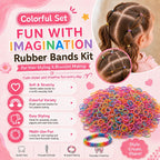 BIZEE 2700+ Loom Bands, Loom Band Kit for Boys and Girls with 32 Dazzling Colours, Baby Hair Bands for Ponytails, Loom Rubber Bands for DIY Bracelet Making with Accessories and Storage Box