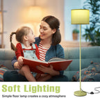 Ambimall Floor Lamp for Living Room with Smart Light Bulb, RGB + Stepless Dimmable Colors Temperature & Brightness(White Shade & Black Pole)