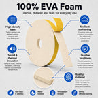EVA Weather Stripping Foam Insulation Tape with Adhesive Foam Door Seal Weather Strip for Door Frame/Window/Gaps/Insulation/Buffer