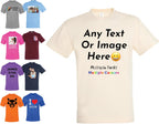 Varsany Personalised T Shirts Mens Womens Kids UK - Customised T Shirt with Any Text and Photo, Long-Lasting Printing - Design Your Own Custom T Shirt