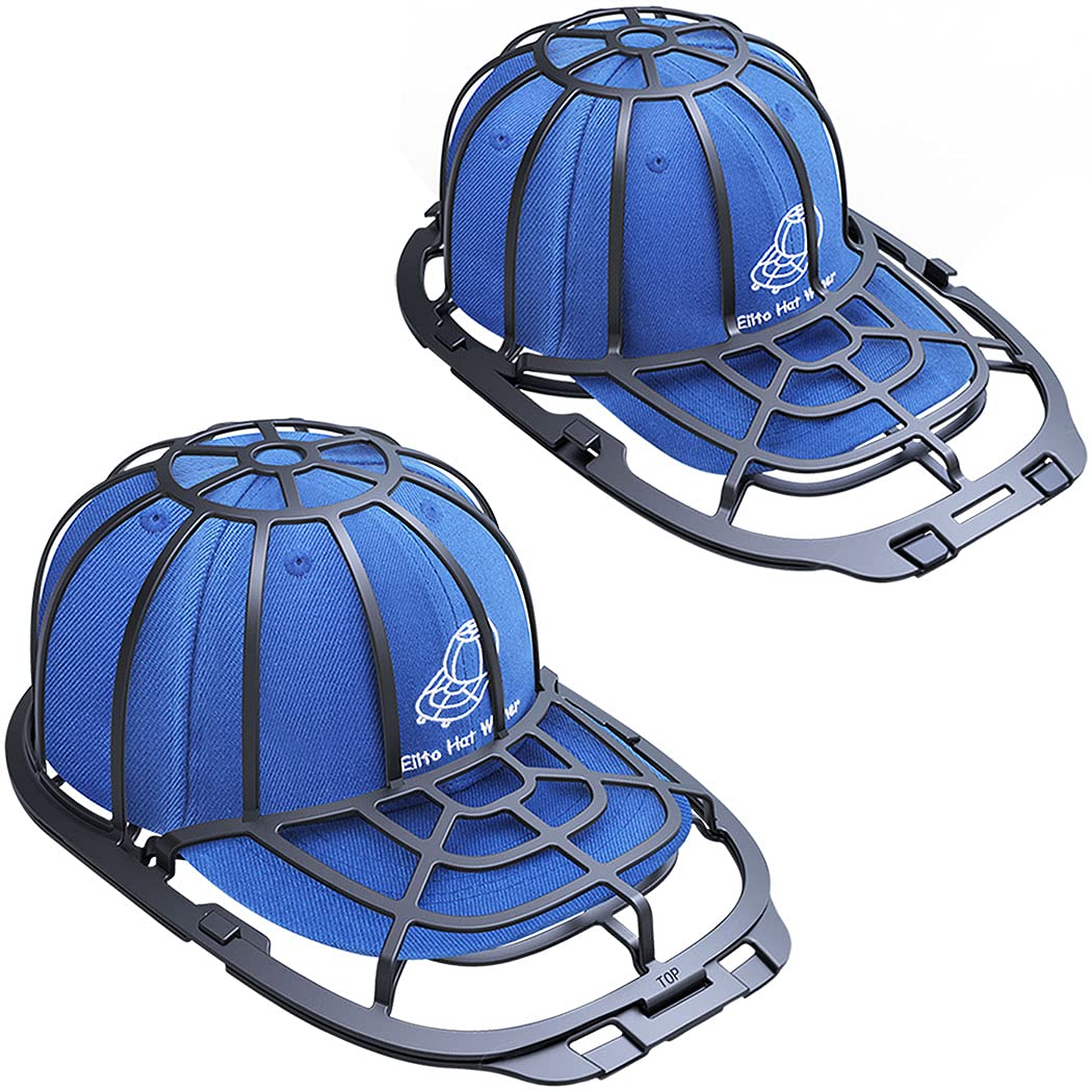Eiito Hat Washer Cage Hats Cleaner, 4 Pcs (2 Cages + 2 Mesh Bags)