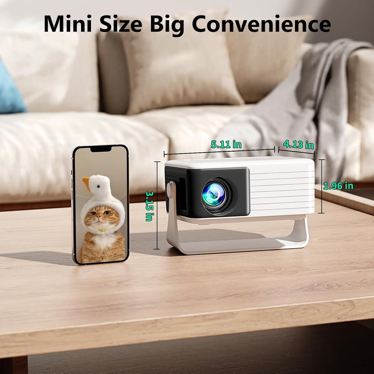 Yoton Y3 Mini Projector, 317g Ultra-Portable, 360° Rotating, Auto Keystone