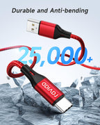 RAVIAD USB C Charger Cable 2M 3Pack, USB to USB C Cable Fast Charging